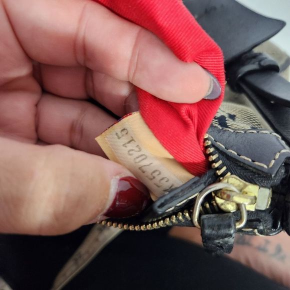 Dooney & Bourke  leather canvas short handle logo DB print black grey denim Y2k - Picture 14 of 14